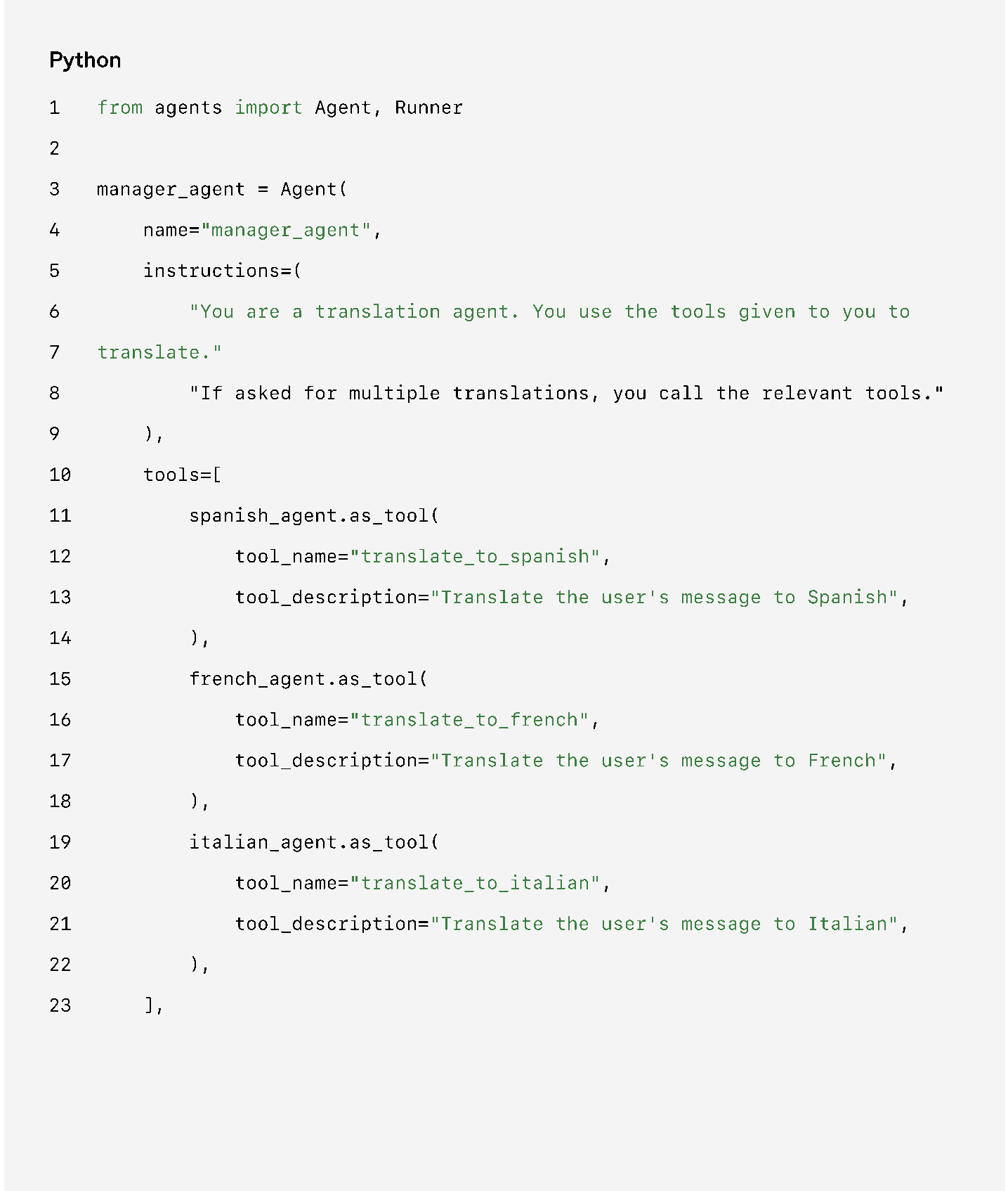 Manager pattern Python example — part 1 (original PDF, page 19)
